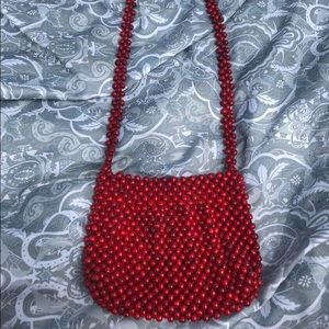 Vintage Wooden Bead Purse